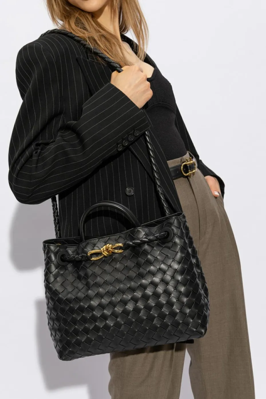 Bottega Veneta CZARNY Torba ‘Andiamo Medium’ typu ‘shopper’
