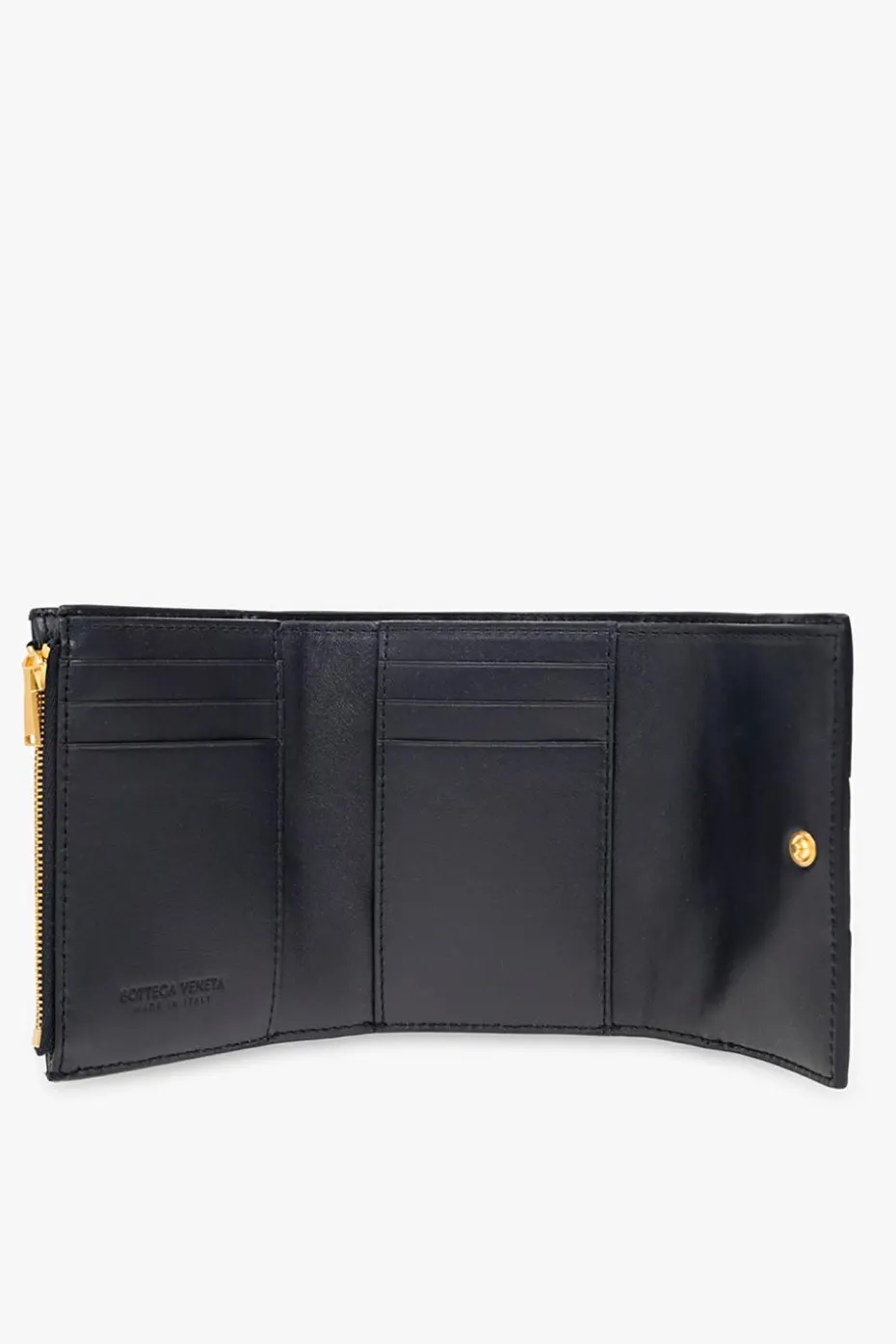 Bottega Veneta GRANATOWY Skórzany portfel