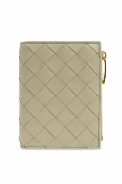 Bottega Veneta ZIELONY Skórzany portfel