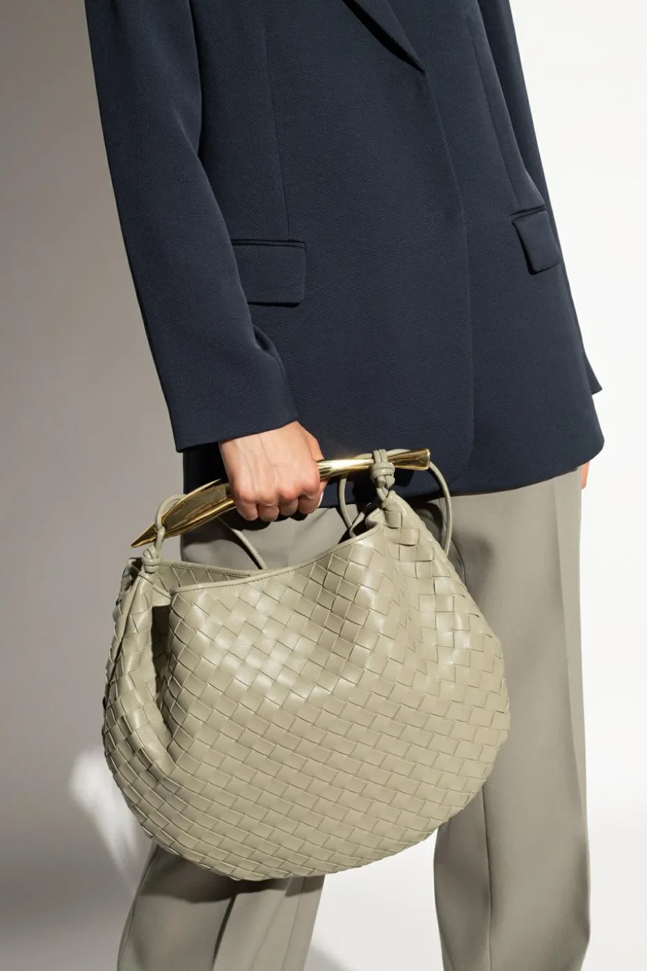 Bottega Veneta ZIELONY Torba na ramię ‘Sardine Medium’