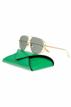Bottega Veneta ZŁOTY Okulary przeciwsłoneczne