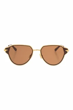 Bottega Veneta ZŁOTY Okulary przeciwsłoneczne