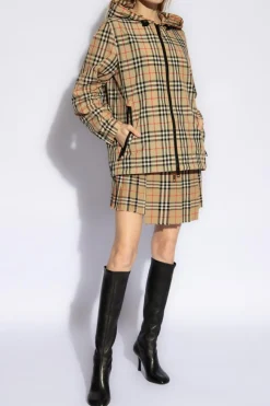 Burberry beżowy Kurtka ze wzorem w kratę