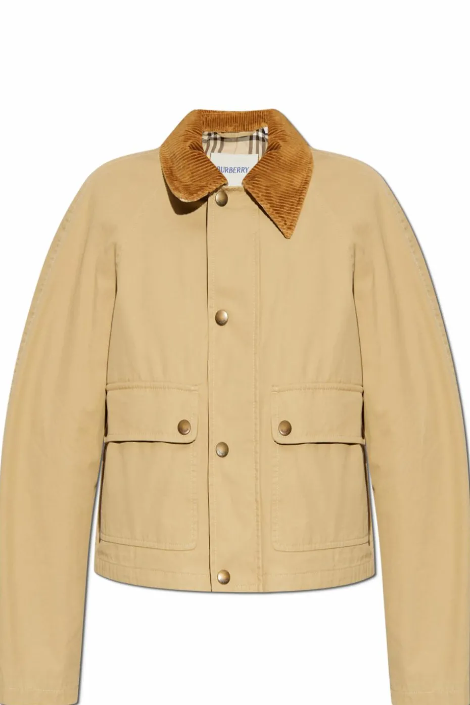 Burberry beżowy Kurtka ze sztruksowym kołnierzem
