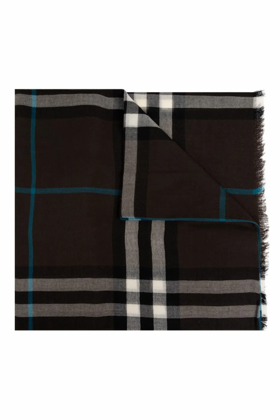 Burberry BRĄZOWY Wełniany szal