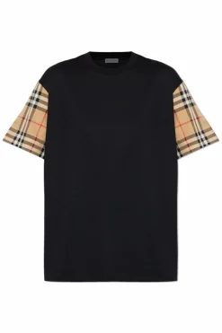 Burberry CZARNY Bawełniany t-shirt