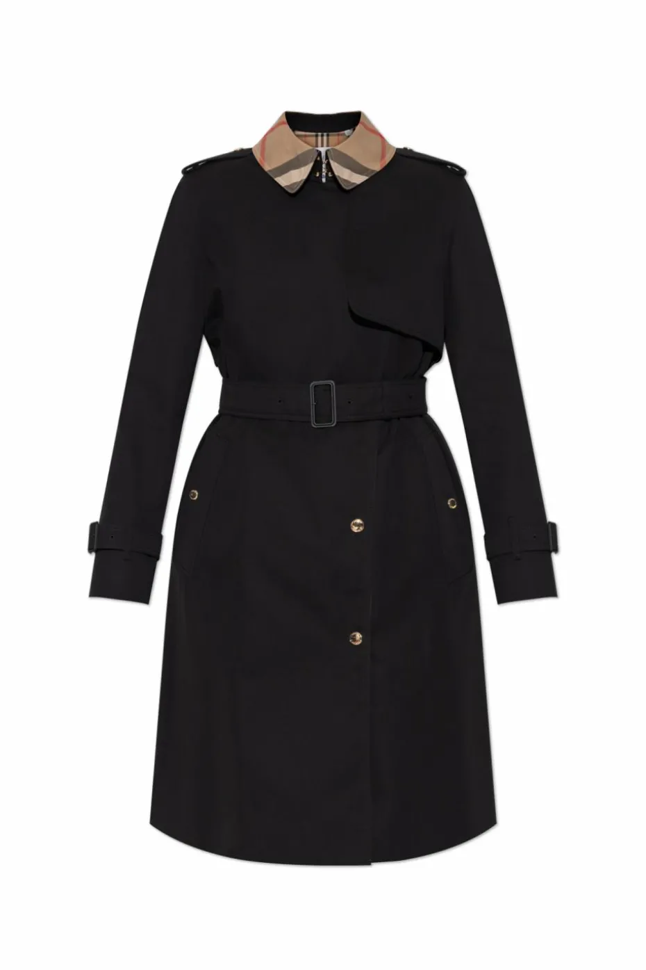 Burberry CZARNY Bawełniany trencz