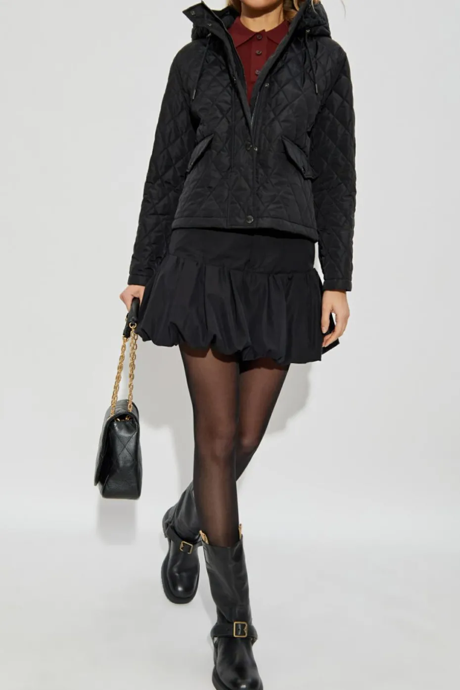 Burberry CZARNY Pikowana kurtka `Pembroke`