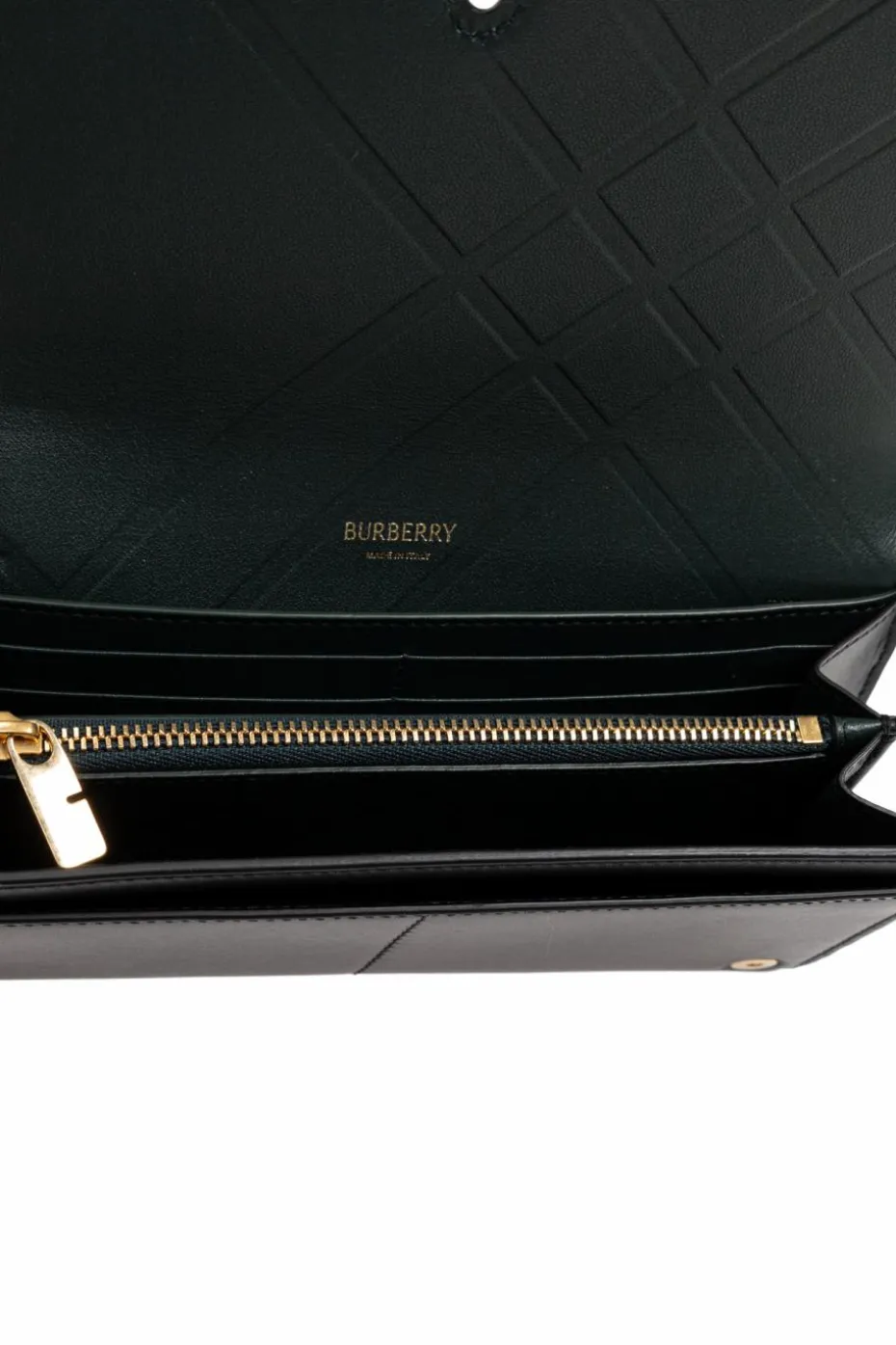 Burberry CZARNY Skórzany portfel z logo