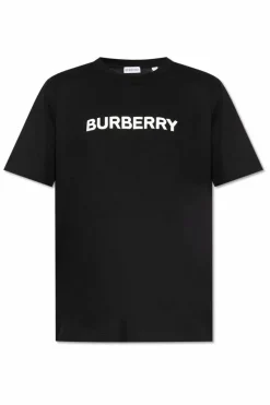 Burberry CZARNY T-shirt z nadrukiem
