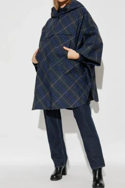 Burberry GRANATOWY Ponczo w kratę