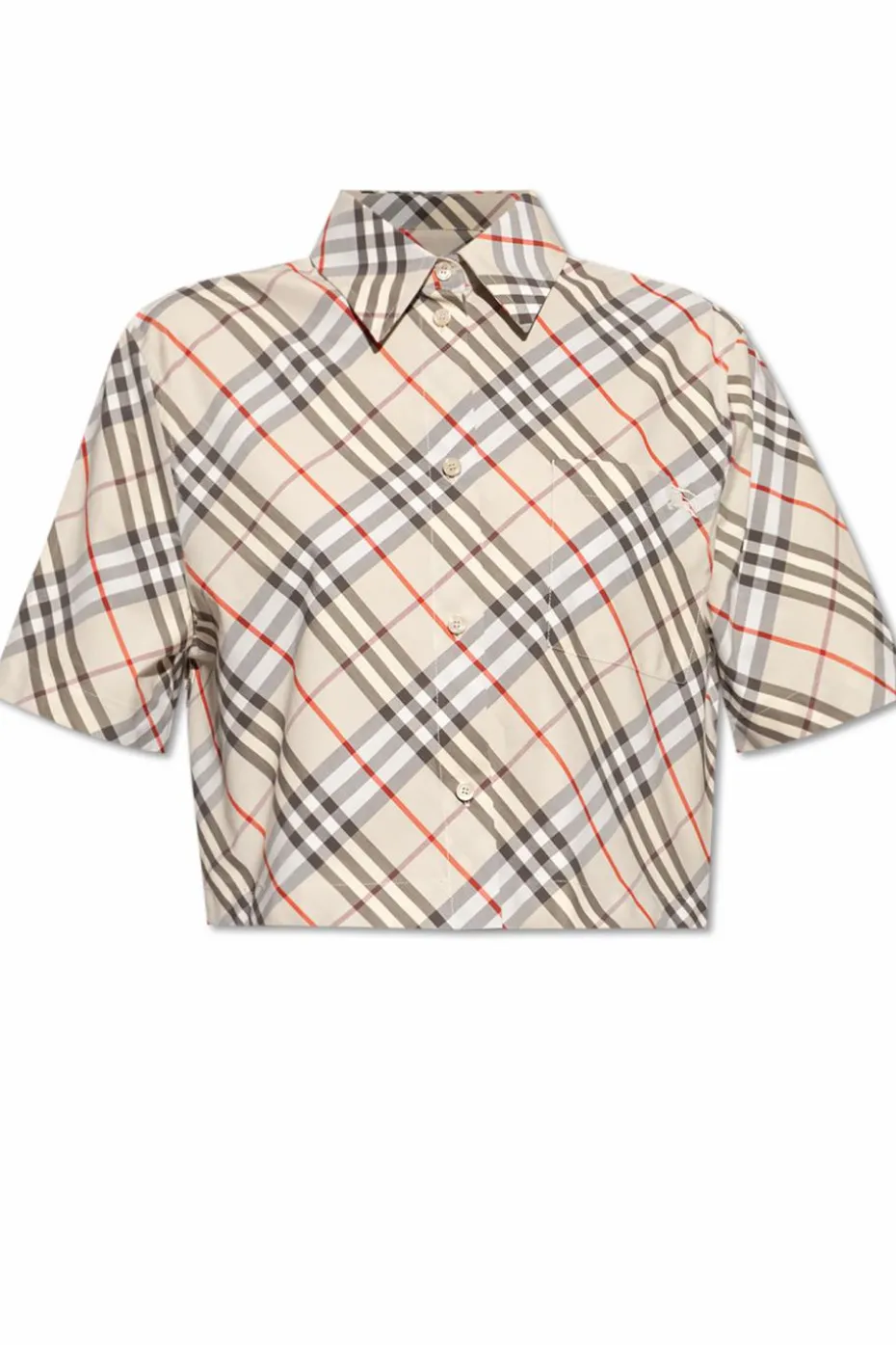 Burberry kremowy Krótka koszula w kratę