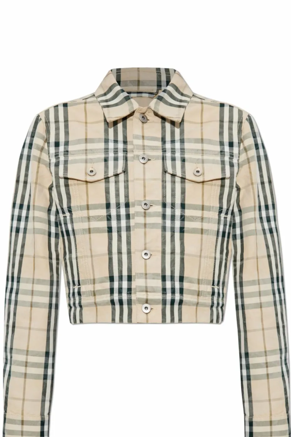 Burberry kremowy Kurtka ze wzorem w kratę