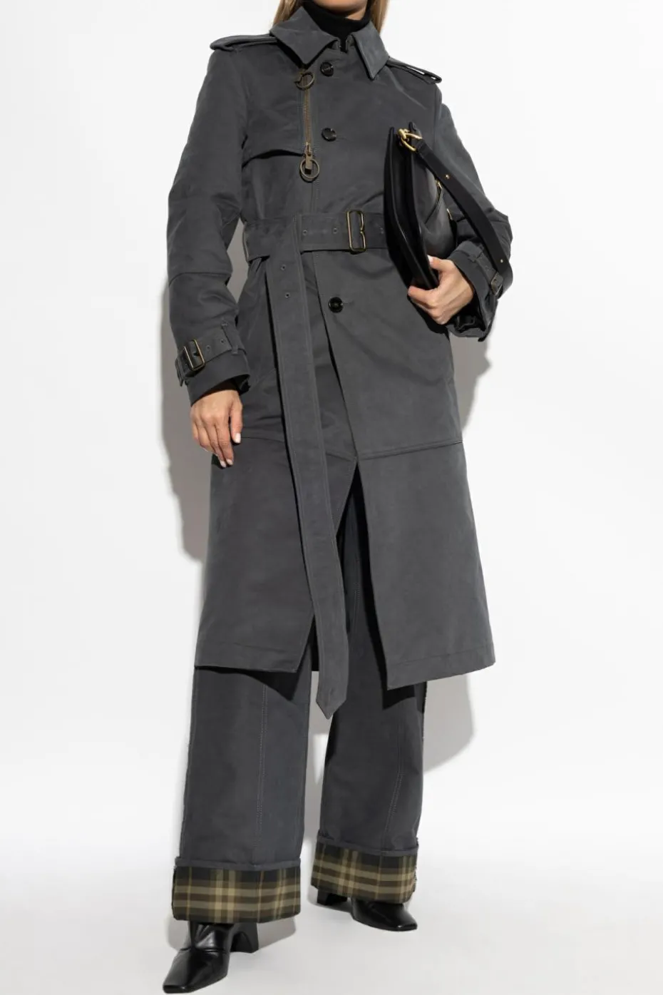 Burberry SZARY Spodnie szerokimi nogawkami