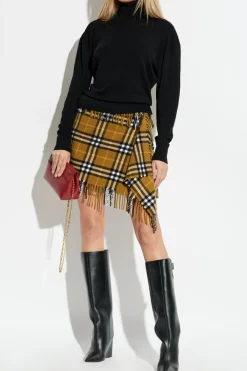 Burberry ZIELONY Spódnica ze wzorem w kratę