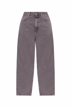Carhartt WIP FIOLETOWY Jeansy z wysokim stanem