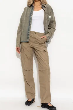 Carhartt WIP SZARY Jeansowa koszula z efektem `vintage`