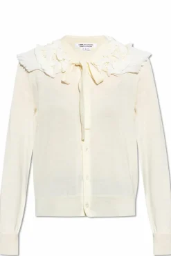 CDG by Comme des Garçons ŻÓŁTY Kardigan z kołnierzem