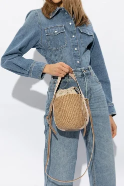 Chloé beżowy Torba na ramię ‘Woody Mini’ typu ‘bucket’