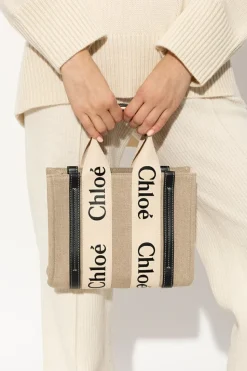 Chloé beżowy Torba ‘Woody Small’ typu ‘shopper’