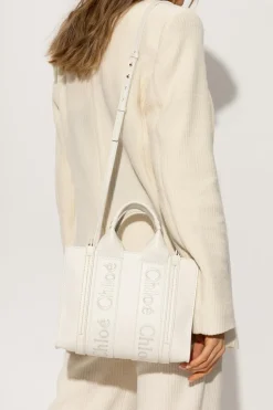 Chloé BIAŁY Torba ‘Woody Small’ typu ‘shopper’