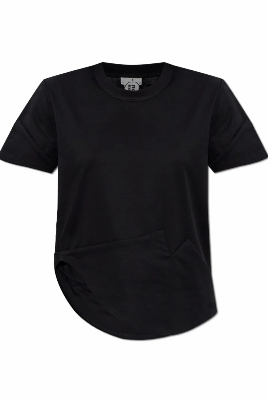 Comme des Garçons Noir Kei Ninomiya CZARNY T-shirt z asymetrycznym wykończeniem