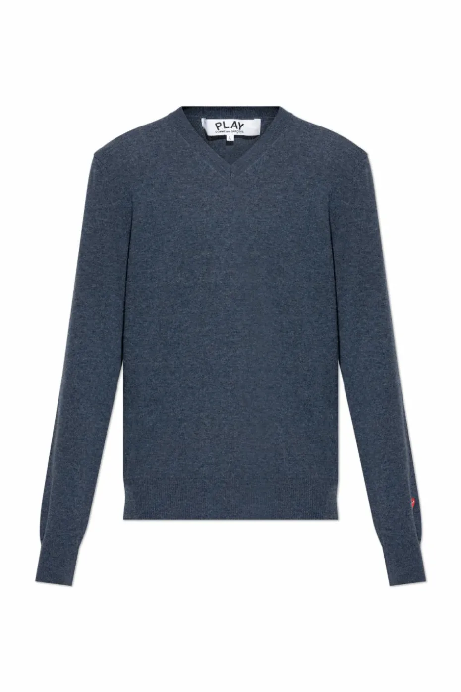 Comme des Garçons Play NIEBIESKI Sweter z dekoltem w serek