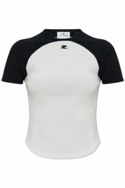 Courrèges BIAŁY T-shirt z logo