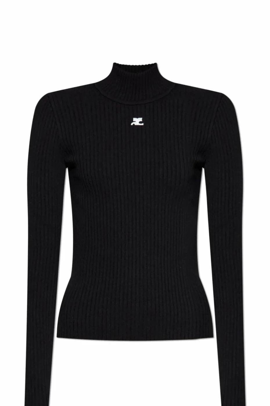 Courrèges CZARNY Golf z logo