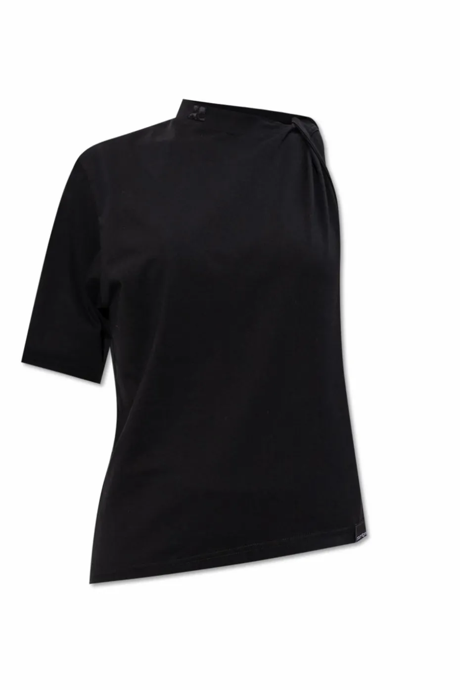 Courrèges CZARNY Top z logo