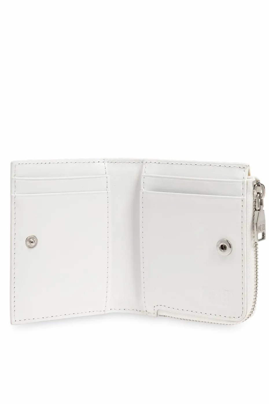 Diesel BIAŁY Portfel `1DR CARD HOLDER ZIP L`