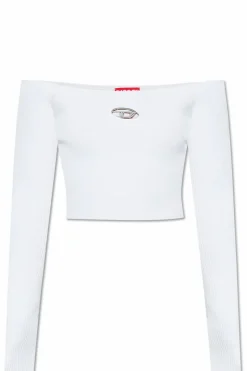 Diesel BIAŁY Sweter z logo ‘M-VERA-LS’