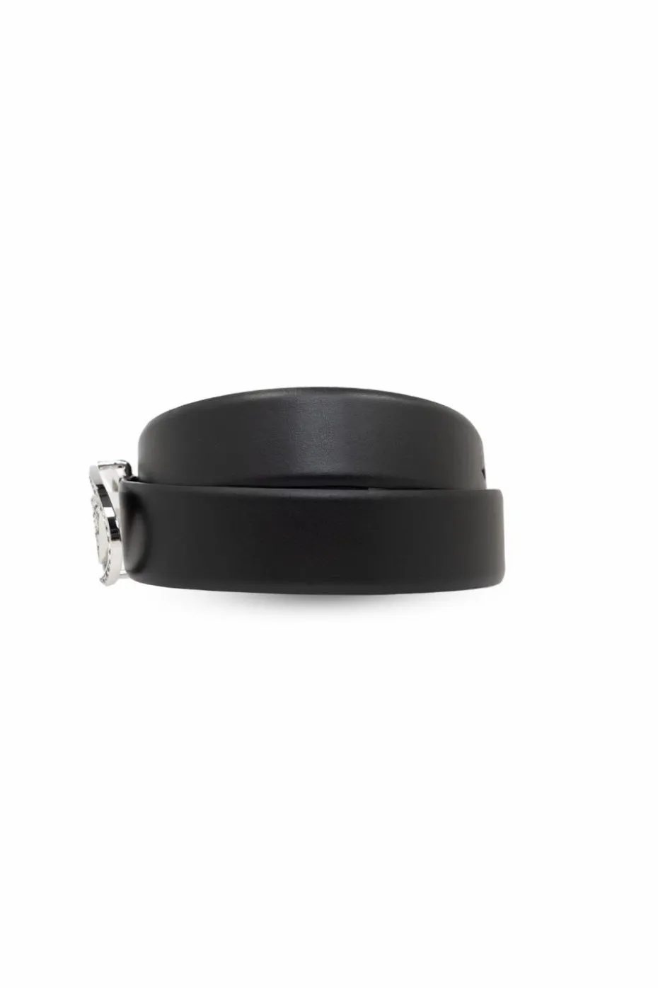Diesel CZARNY Skórzany pasek ‘OVAL D LOGO B-1DR’