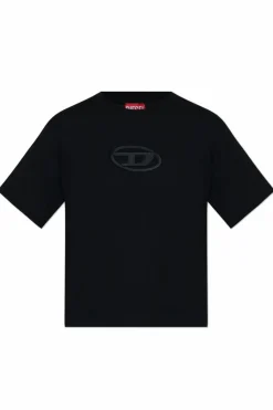 Diesel CZARNY Top z logo ‘T-BUXT-CROP-OD’