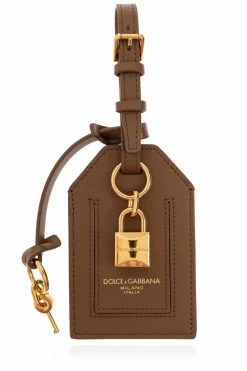 Dolce & Gabbana BRĄZOWY Skórzana zawieszka
