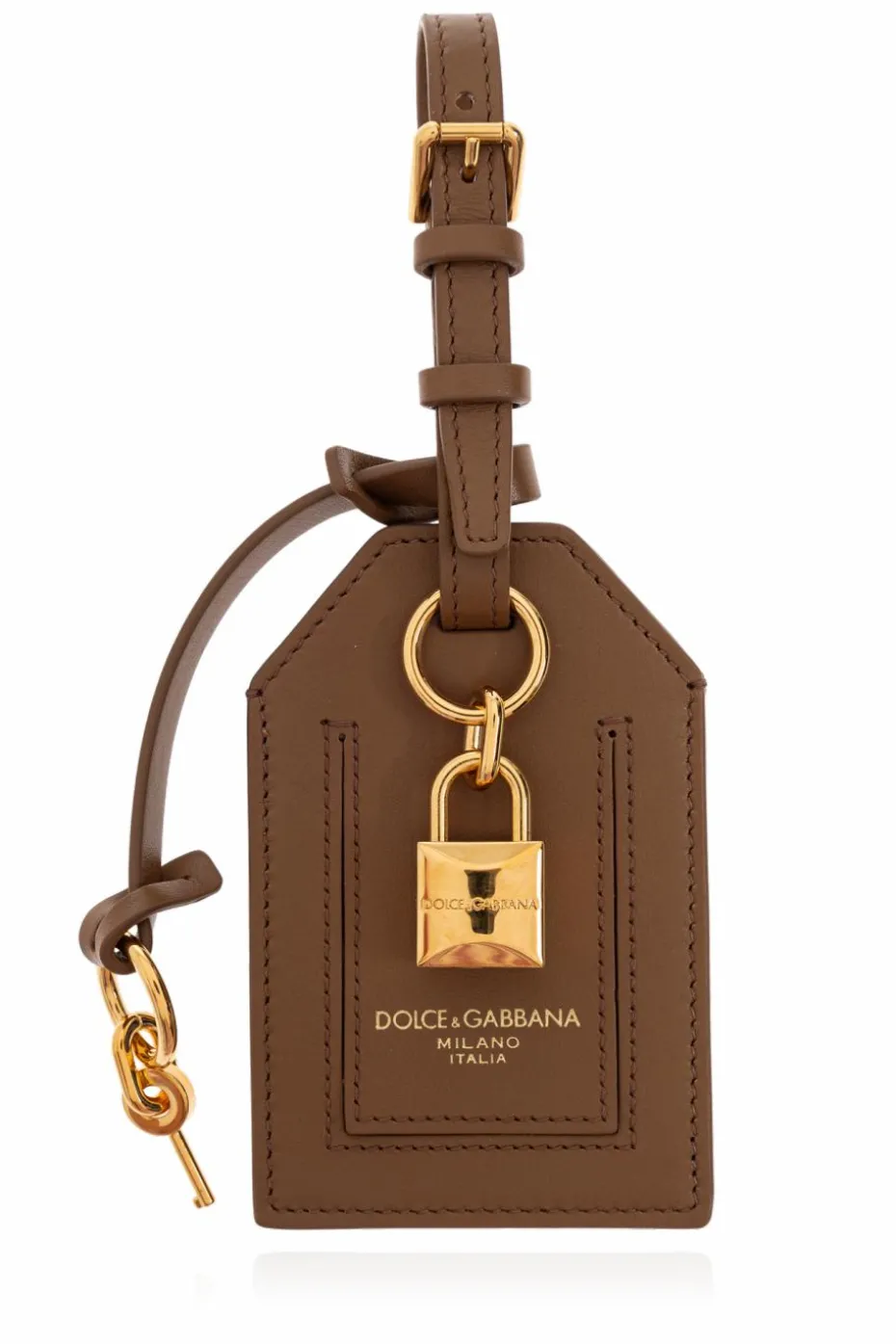Dolce & Gabbana BRĄZOWY Skórzana zawieszka