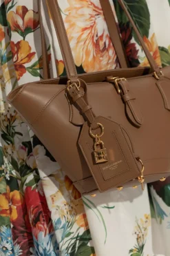 Dolce & Gabbana BRĄZOWY Skórzana zawieszka