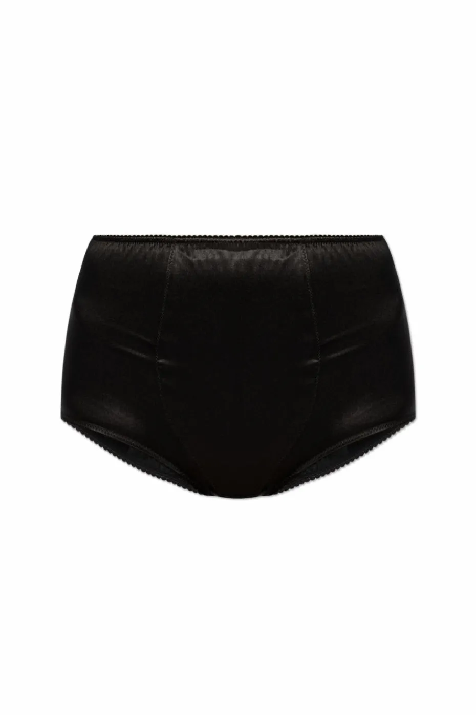 Dolce & Gabbana CZARNY Jedwabne figi z wysokim stanem