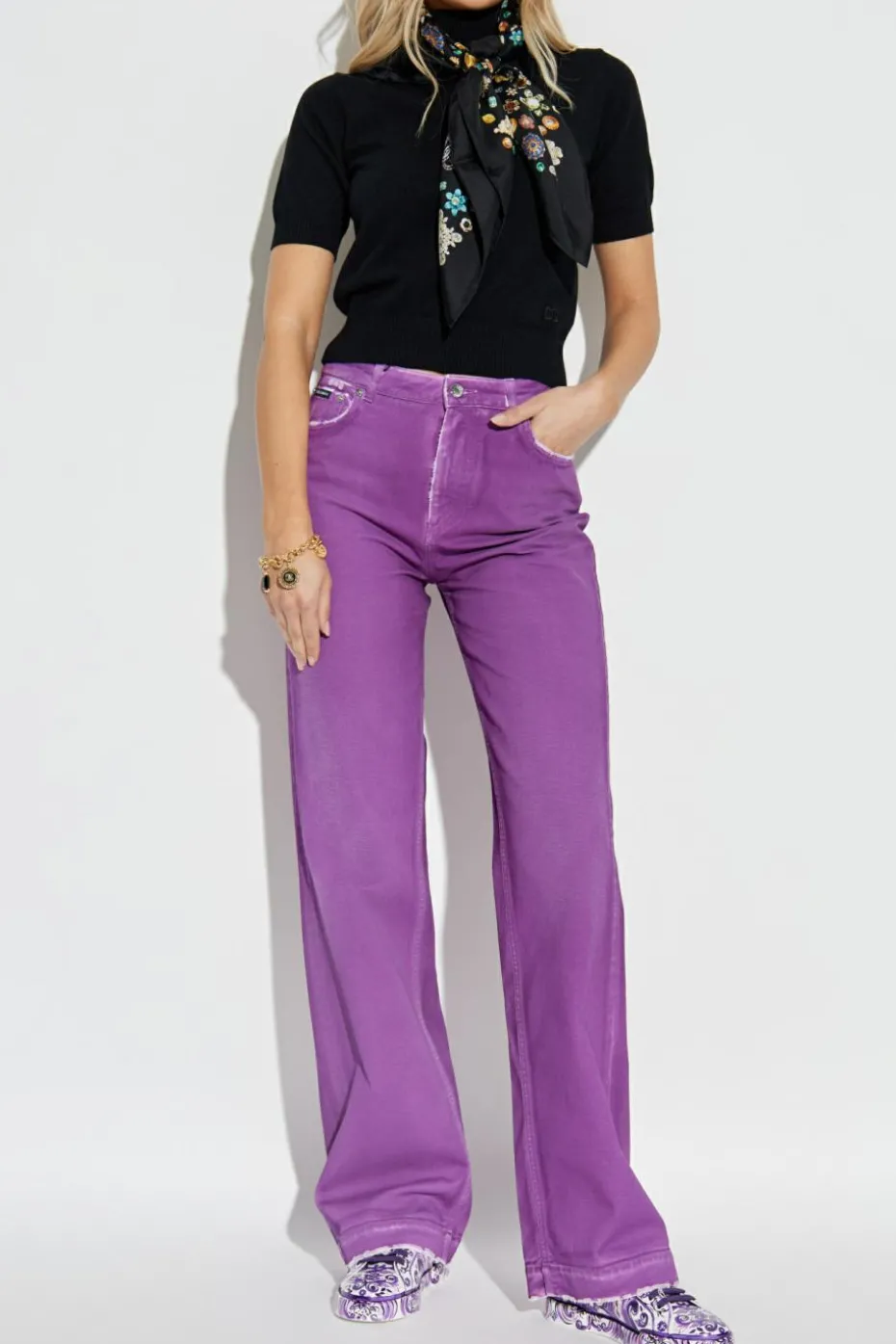 Dolce & Gabbana CZARNY Kaszmirowy golf
