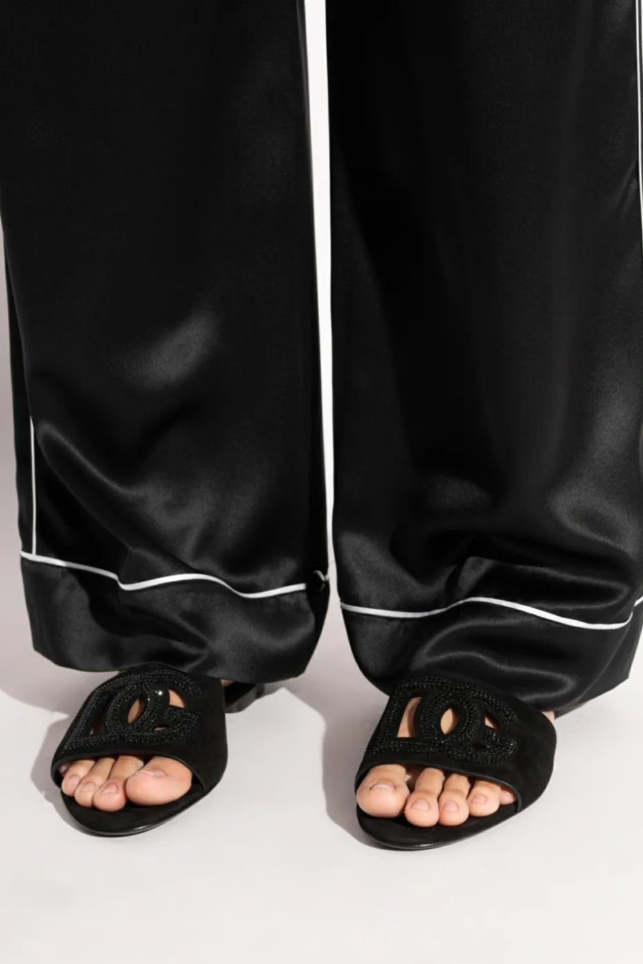Dolce & Gabbana CZARNY Klapki z logo