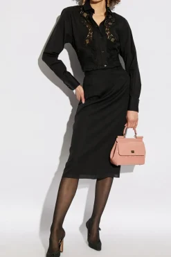 Dolce & Gabbana CZARNY Koszula z koronką