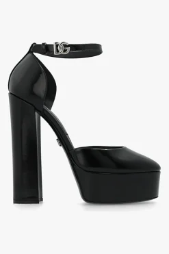 Dolce & Gabbana CZARNY Lakierowane buty na platformie