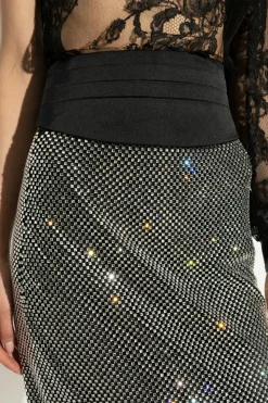 Dolce & Gabbana CZARNY Pas z jedwabnej satyny