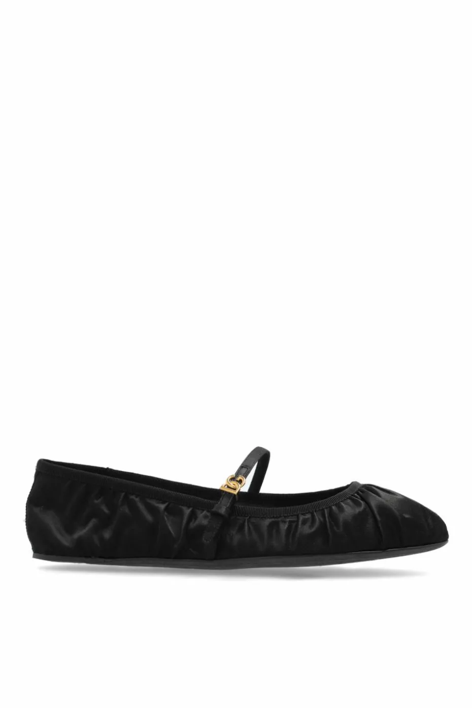 Dolce & Gabbana CZARNY Satynowe baleriny