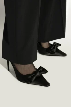 Dolce & Gabbana CZARNY Satynowe buty na obcasie