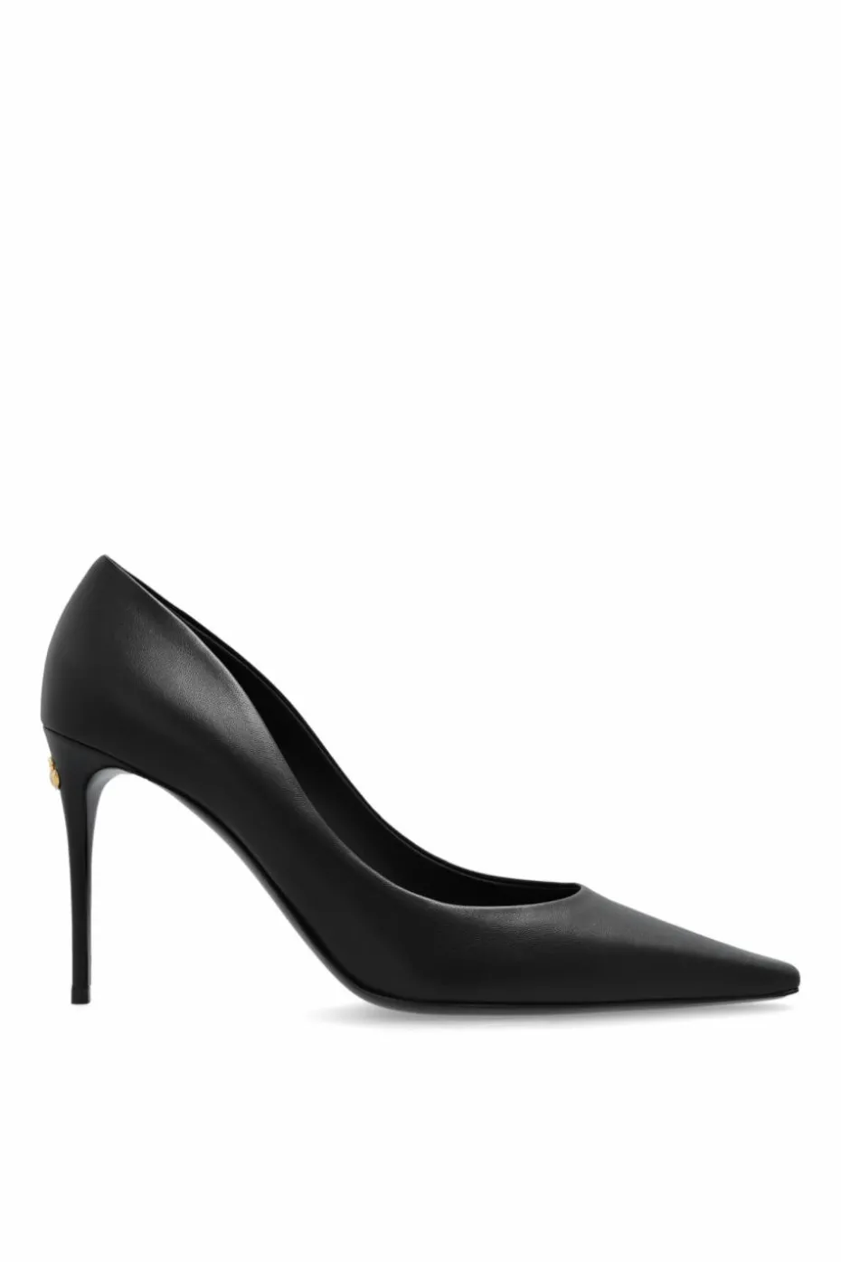 Dolce & Gabbana CZARNY Skórzane buty na obcasie