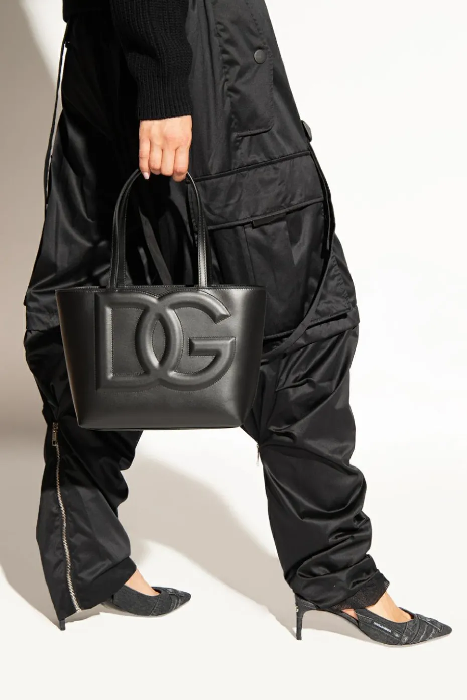Dolce & Gabbana CZARNY Skórzana torba typu ‘shopper’