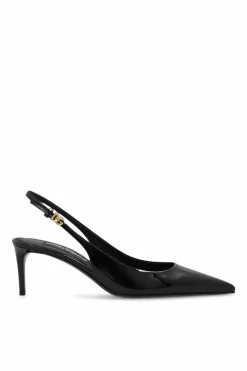Dolce & Gabbana CZARNY Skórzane buty na obcasie