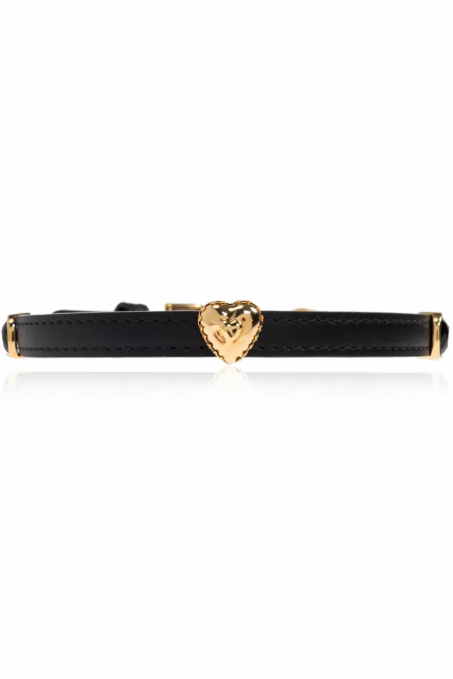 Dolce & Gabbana CZARNY Skórzana bransoletka