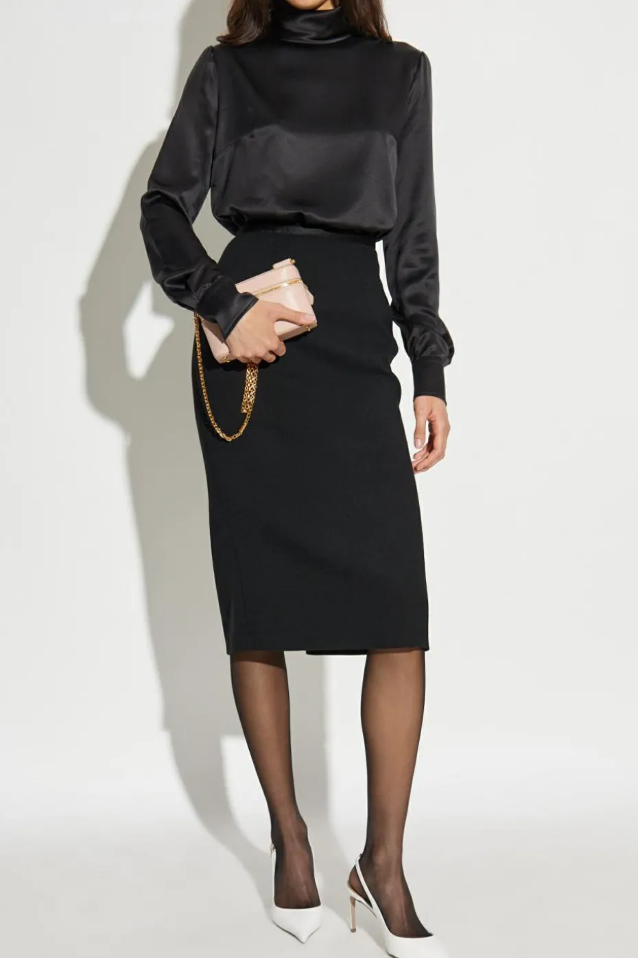 Dolce & Gabbana CZARNY Spódnica z rozcięciem z tyłu